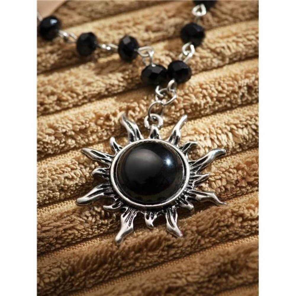 Black Bead Choker Necklace - Picture 5 of 7